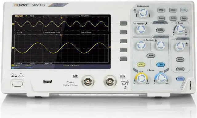 Alt view image 6 of 6 - OWON SDS1102 2-Channel Digital Oscilloscope 100MHZ Digital Oscilloscope Kit for Electronic Circuit Debugging,Design and Manufacture, Education and Training, Automobile Maintenance and Testing