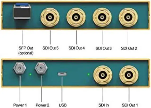 Alt view image 3 of 5 - AVMATRIX SD1151-12G 1×5 12G-SDI Reclocking Distribution Amplifier Support DVB-ASI Signal
