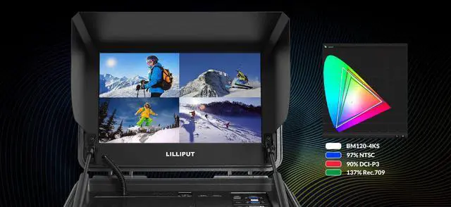 Alt view image 8 of 8 - Lilliput BM120-4KS 12.5" 16:9 4K HDR Broadcast Director Portable Monitor