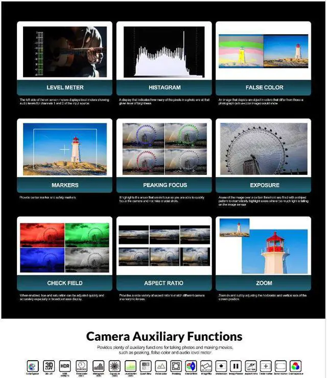 Alt view image 4 of 8 - Lilliput BM120-4KS 12.5" 16:9 4K HDR Broadcast Director Portable Monitor