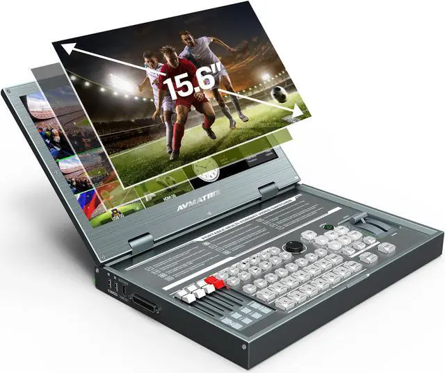 Alt view image 5 of 8 - AVMATRIX PVS0615 6CH Multi-Format Video Switcher Portable All-in-One Design with 15.6 inch FHD LCD Display 6 Channel inputs: 4×SDI and 2×DVI-I/HDMI/VGA/USB