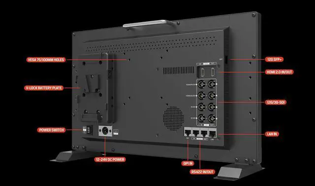 Alt view image 3 of 5 - LILLIPUT Q24-VBP 10bit 23.6 inch 12G-SDI Professional Broadcast Production Studio Monitor 12G SDI and 12G-SFP Fiber Optic Input with V Mount Plate