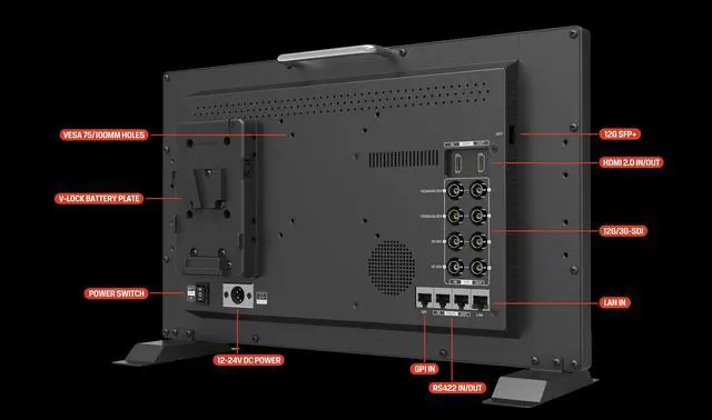 Alt view image 2 of 6 - LILLIPUT Q24-ABBP 10bit 23.6 inch 12G-SDI Professional Broadcast Production Studio Monitor 12G SDI and 12G-SFP Fiber Optic Input with Gold Mount Plate