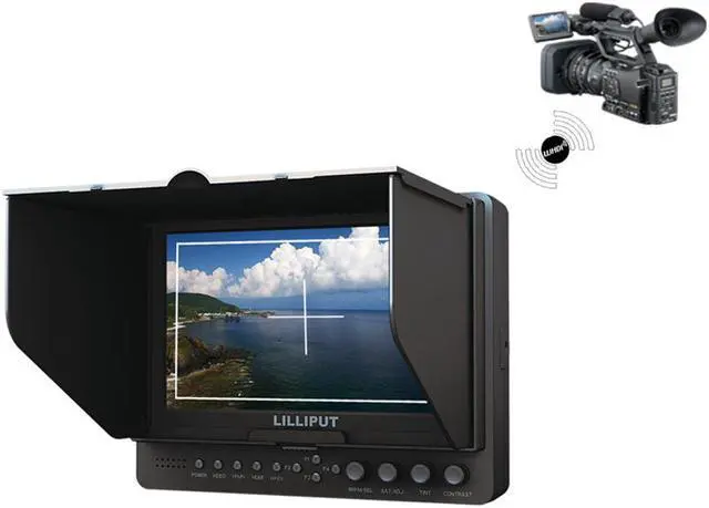 Main image of LILLIPUT 665/O/P/WH 7" wireless HDMI Monitor with WHDI, HDMI, YPbPr, component video, peaking functions, focus assistance ,Optimised for for DSLR & Full HD Camcorder+ 5800mah batter by VIVITEQ INC