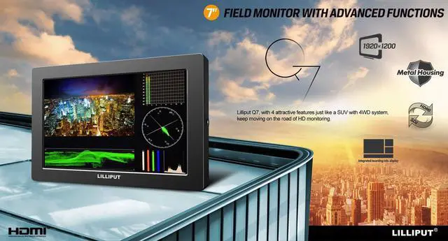 Alt view image 3 of 4 - Lilliput Q7 7 in. Full HD SDI Monitor