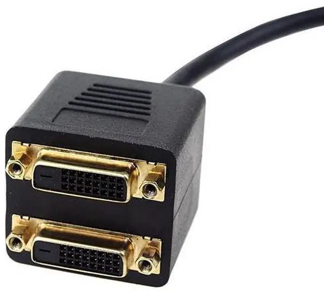 Main image of DVI-D Male to Dual 2 DVI-I Female Video Y Splitter Cable Adapter