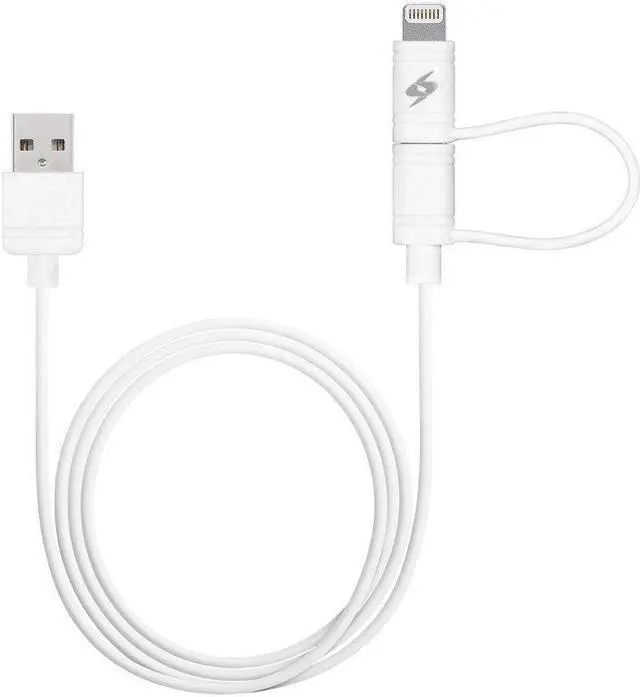 Alt view image 8 of 13 - Amzer MFi Certified Lightning to Micro USB Sync & Charge Cable (3.2 Feet/ 1 Meter) - White