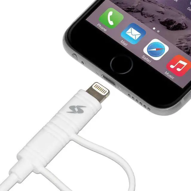 Alt view image 11 of 13 - Amzer MFi Certified Lightning to Micro USB Sync & Charge Cable (3.2 Feet/ 1 Meter) - White