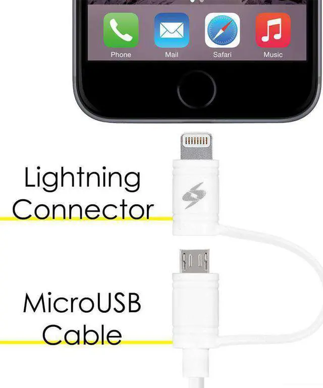 Alt view image 9 of 13 - Amzer MFi Certified Lightning to Micro USB Sync & Charge Cable (3.2 Feet/ 1 Meter) - White