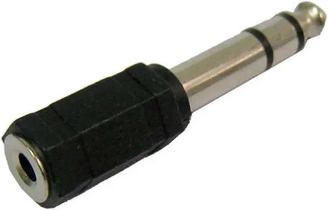 Alt view image 2 of 2 - AMZER 6.35mm Male to 3.5mm Female Stereo Jack Socket Adapter - Black