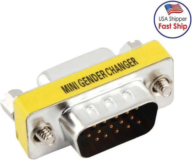 Alt view image 3 of 4 - 15 pin vga svga gender changer coupler adapter converter male to male - pack of 2