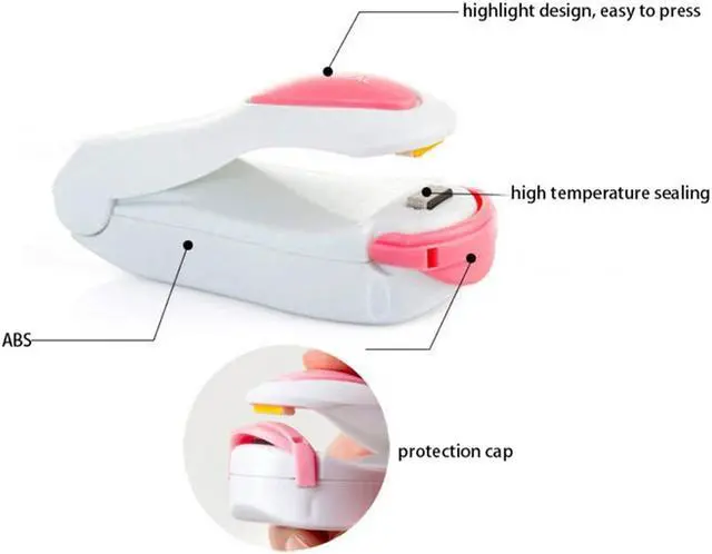 Alt view image 6 of 7 - Portable Mini Heat Sealing Machine Impulse Sealer Seal Packing Plastic Bag Sealing Clamp (Random Color)