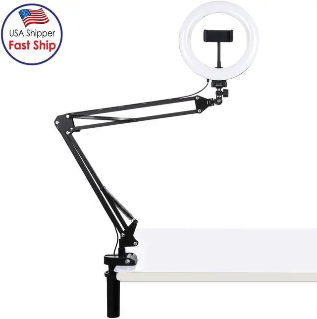 Alt view image 5 of 7 - AMZER Live Broadcast Kits Desktop Arm Stand USB 3 Modes Dimmable Dual Color Temperature LED + 7.9 inch 20cm Ring Curved Light with Phone Clamp - pack of 3