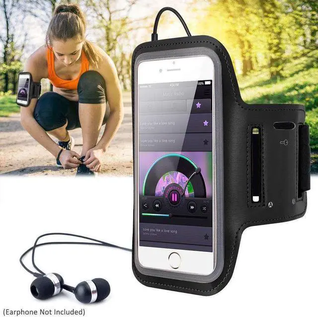 Alt view image 2 of 2 - Universal Ultra Slim Adjustable Sports Armband Workout Case With Key Holder