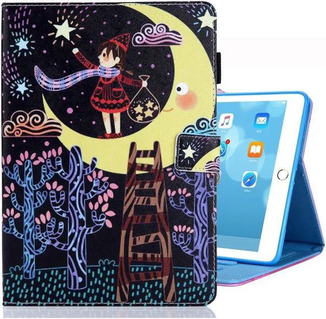 Main image of AMZER Coloured Drawing Pattern Horizontal Flip Case with Holder/ Card Slots/ Photo Frame for iPad 10.2/iPad 8th Generation 10.2 inch