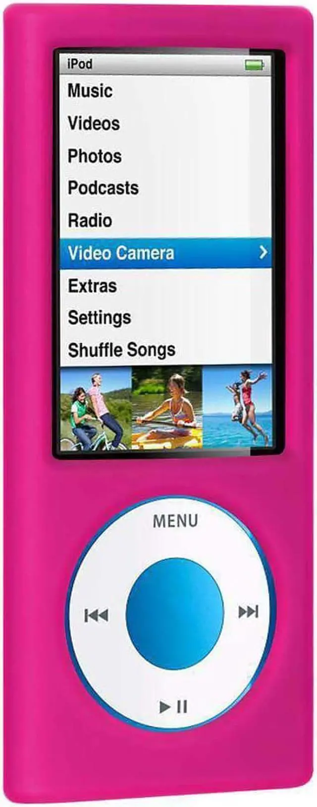 Alt view image 7 of 9 - Amzer Silicone Skin Jelly Case - Hot Pink For iPod Nano 5th Gen