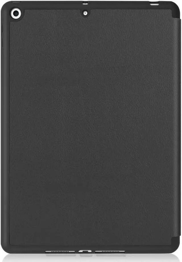 Alt view image 3 of 7 - AMZER Texture Horizontal 3-Fold Flip Leather Case With Pen Slot & Sleep/ Wake-up Function for Apple iPad 10.2/iPad 8th Generation 10.2 inch - Black