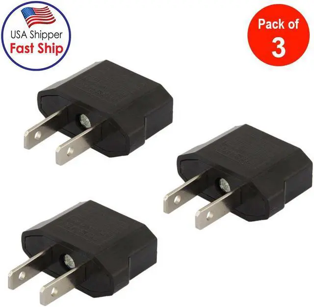 Main image of AMZER® EU Plug to US Plug, Travel Power Charger Adapter With United States Socket Plug - pack of 3