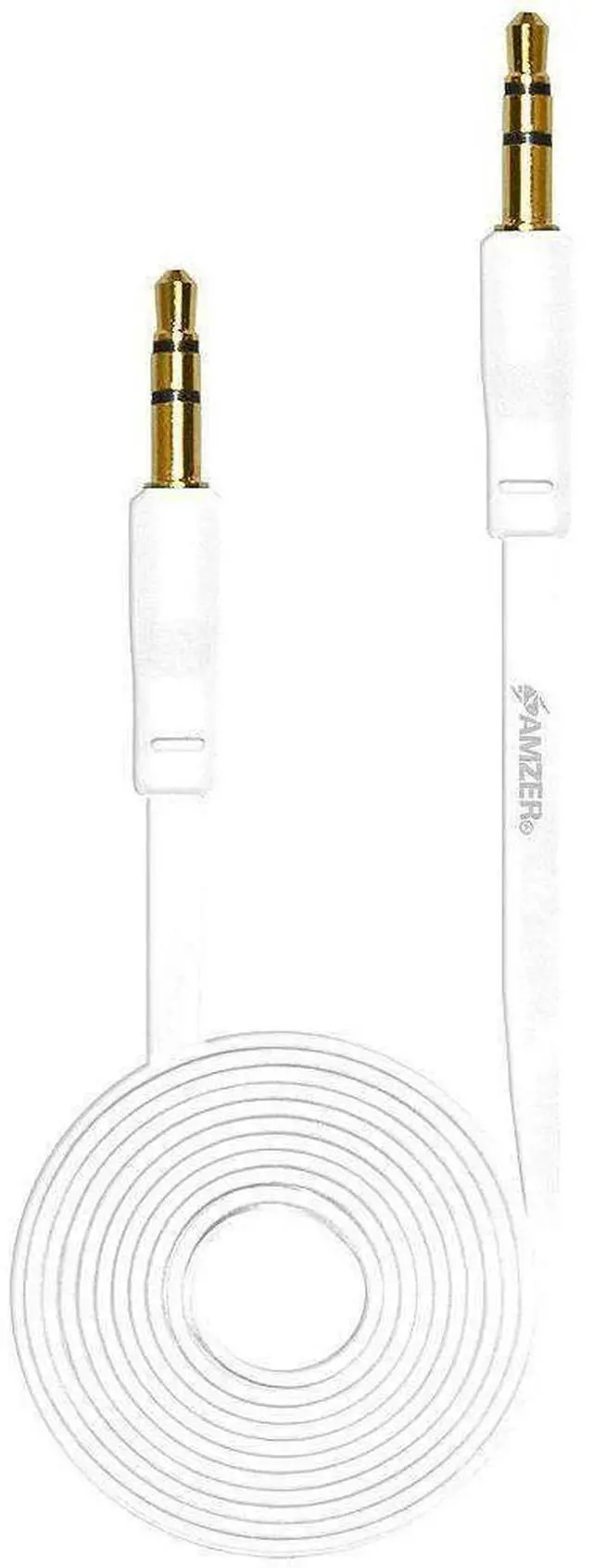Main image of AMZER Durable 3.5mm Auxiliary Audio Flat Cable - 3ft - White