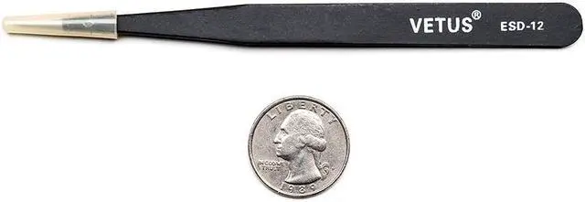 Alt view image 2 of 4 - Fine tip straight tweezers - ESD safe (135mm)