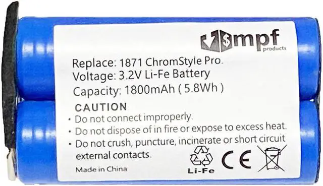 Alt view image 3 of 3 - 1800mAh 3.2V 1871-7960 Battery Replacement Compatible with WAHL1871 Moser 1871 ChromStyle Pro, 1871-0071, 1871-0072 Cordless Hair Clippers
