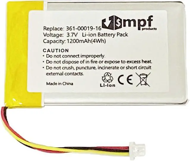 Alt view image 2 of 5 - 1200mAh 361-00019-16 Battery Replacement Compatible with Garmin Nuvi 1300, Nuvi 1340, 1340T Pro, 1350, 1350T, 1370, 1370T, 1375T, 1390, 1390T, 1490 GPS Navigation Units