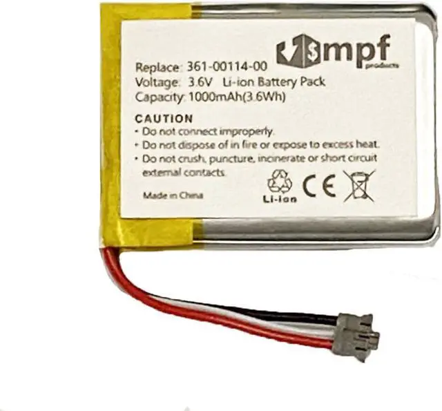 Alt view image 2 of 6 - 1000mAh 361-00114-00 Battery Replacement Compatible with Garmin inReach Mini Handheld Hiking GPS Satellite Communicator 010-01879-00, 010-01879-01