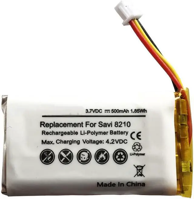 Alt view image 2 of 4 - 500mAh 211425-01, 202555-01 Battery Replacement Compatible with Plantronics Savi 8210, Savi W8210 Wireless Headset