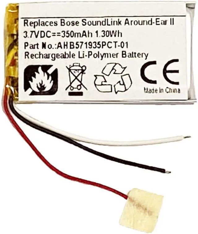 Main image of 350mAh AHB571935PCT-01 Battery Replacement Compatible with Bose Soundlink Around-Ear II, AE2, On-Ear, OE Wireless Headphones