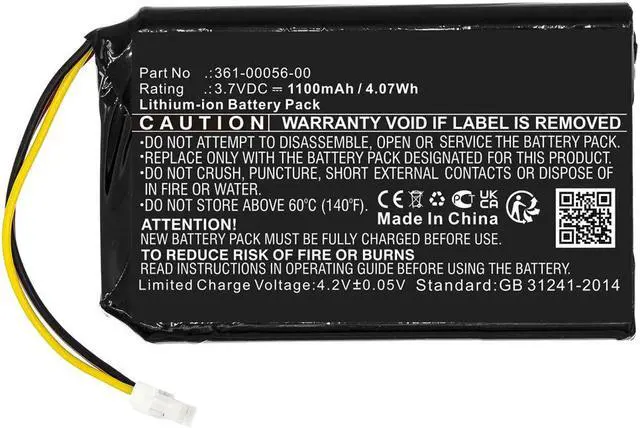 Alt view image 2 of 6 - 1100mAh 361-00056-00, 361-00056-50 Battery Replacement Compatible with Garmin Drive 50, 50LM, 51, 51LMT, Nuvi 30, 50, 50LM, 52, 52LM, 52LMT, 55, 55LM, 55LMT GPS Navigation Units