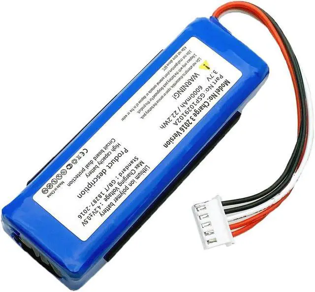 Alt view image 3 of 5 - 6000mAh GSP1029102A Battery Replacement Compatible with JBL Charge 3 2016 Waterproof Bluetooth Speaker