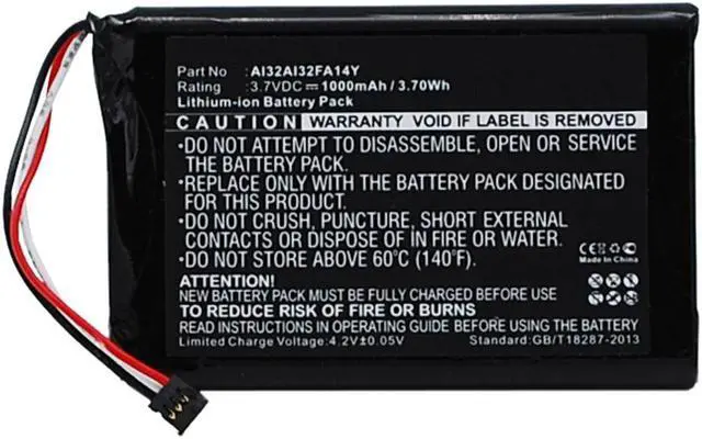 Alt view image 2 of 7 - 1000mAh 010-01187-01, AI32AI32FA14Y Battery Replacement Compatible with Garmin Nuvi 2539, 2539LM, 2539LMT, 2559, 2559LM, 2559LMT, 2589, 2589LMT, 2597, 2597LMT, 2599, 2599LMT, 2599LMTHD GPS Units