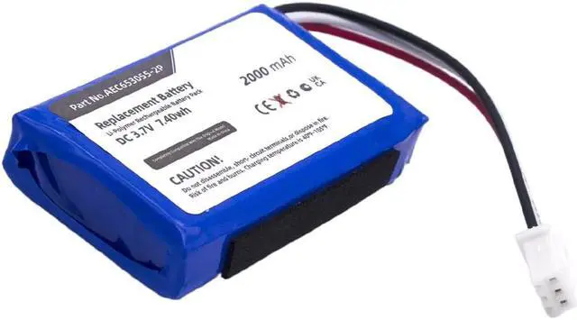 Alt view image 4 of 7 - 2000mAh AEC653055-2P Replacement Battery Compatible with JBL Flip 2 (2013) Portable Bluetooth Speaker with Installation Tools - 3 Pin Connector