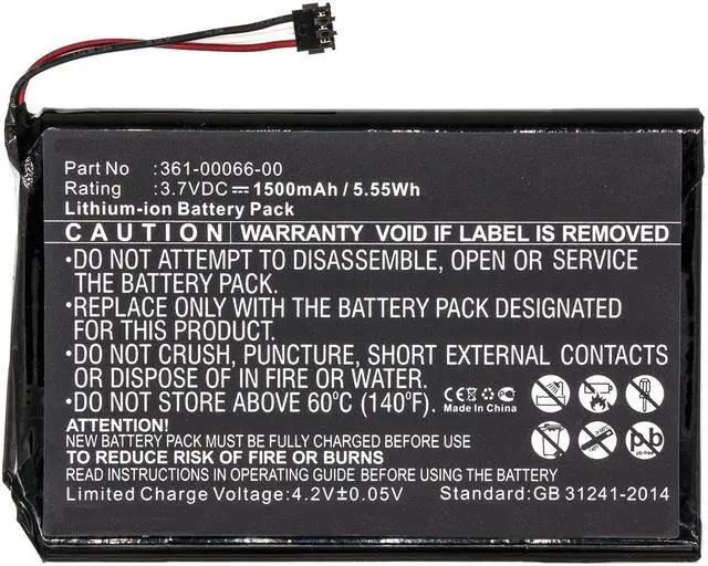 Alt view image 2 of 6 - 1500mAh 361-00066-00, 361-00066-10 Battery Replacement Compatible with Garmin Nuvi 2757, Nuvi 2757LM, Nuvi 2797, Nuvi 2797LMT, Nuvi 2689LMT, Dezl 760LMT, Delz 770LM, NuviCam LM GPS Navigation Units