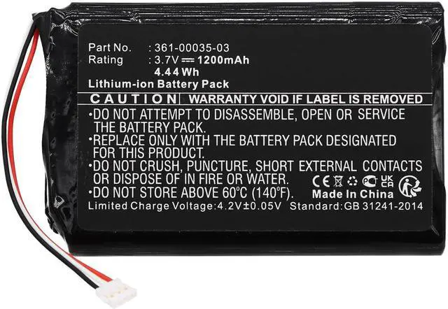 Alt view image 2 of 6 - 1200mAh 361-00035-03, 361-00035-07 Battery Replacement Compatible with Garmin Nuvi 2405, 2447, 2455LT, 2457, 2475LT, 2495LMT, 2505, 2547, 2555LMT, 2555LT, 2557, 2597LMT, 2789LMT GPS Units