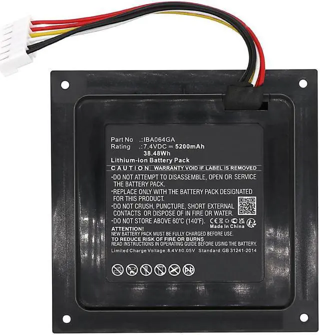 Alt view image 2 of 6 - 5200mAh IBA064GA, ICA002GA Battery Replacement Compatible with JBL Partybox 110 Portable Wireless Bluetooth Party Speaker