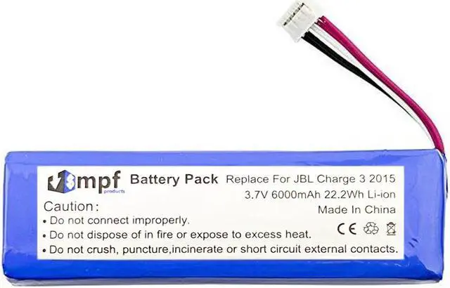 Alt view image 2 of 4 - 6000mAh GSP1029102R Battery Replacement Compatible with Charge 3 (2015) and JBL Charge 2+ Waterproof Bluetooth Speaker