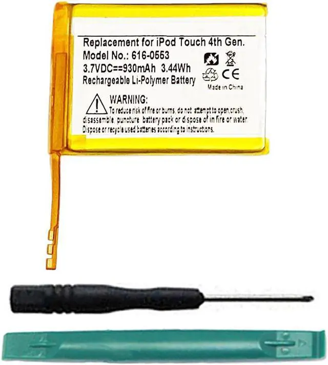 Main image of 930mAh 616-0550, 616-0551 Battery Replacement for Apple iPod Touch 4 (4th Generation) A1367 8GB, 16GB, 32GB, 64GB with Installation Tools