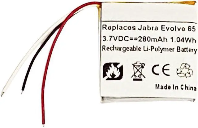 Alt view image 2 of 5 - 280mAh AHB472625PLT Battery Replacement Compatible with Jabra Evolve 65, Evolve 80 Wireless Headset
