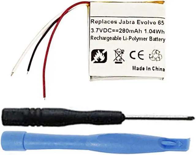 Main image of 280mAh AHB472625PLT Battery Replacement Compatible with Jabra Evolve 65, Evolve 80 Wireless Headset