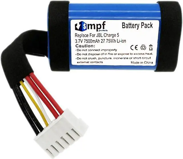 Alt view image 2 of 6 - 7500mAh 1AA011NA, GSP-1S3P-CH4A Battery Replacement Compatible with JBL Charge 5 Portable Bluetooth Speaker