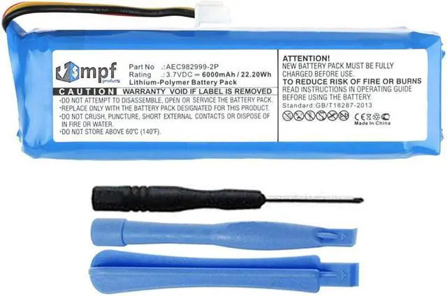 Main image of 6000mAh AEC982999-2P Battery Replacement for JBL Charge Portable Bluetooth Speaker