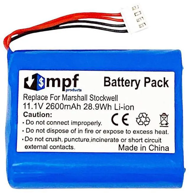 Alt view image 2 of 6 - 2600mAh TF-2200-1S3PA Battery Replacement Compatible with Marshall Stockwell Portable Bluetooth Speaker