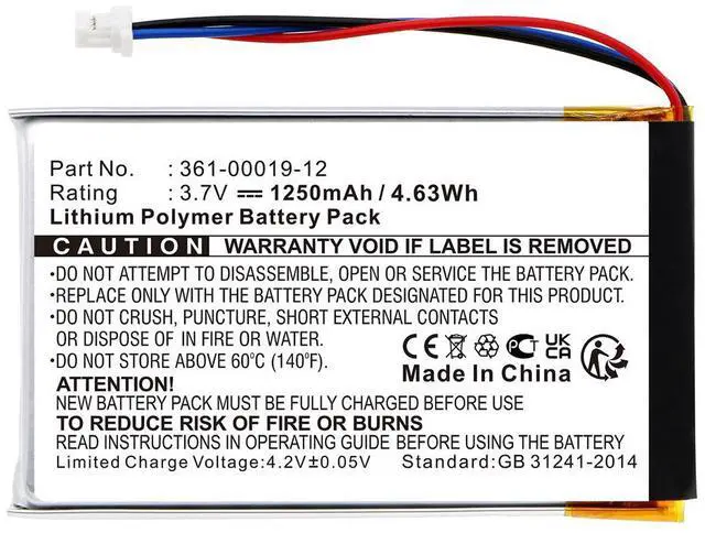 Alt view image 2 of 6 - 1250mAh 361-00019-12 Battery Replacement Compatible with Garmin Edge 605 (010-00555-00) and Garmin Edge 705 (010-00555-30) GPS Cycling/Bike Computer with Installation Tools