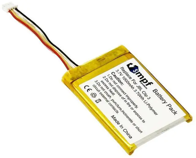 Alt view image 3 of 7 - 1000mAh L0721-LF Battery Replacement Compatible with JBL Clip 3 Portable Bluetooth Wireless Speaker