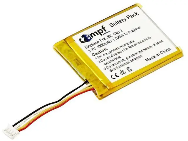 Alt view image 2 of 7 - 1000mAh L0721-LF Battery Replacement Compatible with JBL Clip 3 Portable Bluetooth Wireless Speaker