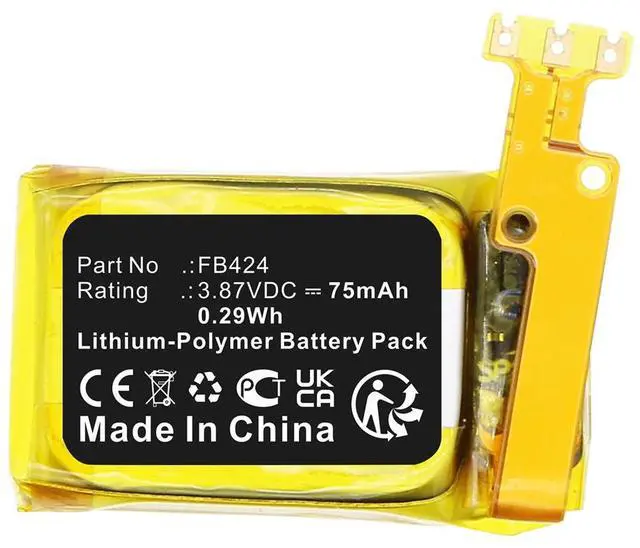 Alt view image 2 of 5 - 75mAh 391220 Battery Replacement Compatible with Fitbit Inspire 3 Activity Tracker and Fitness Watch FB424.