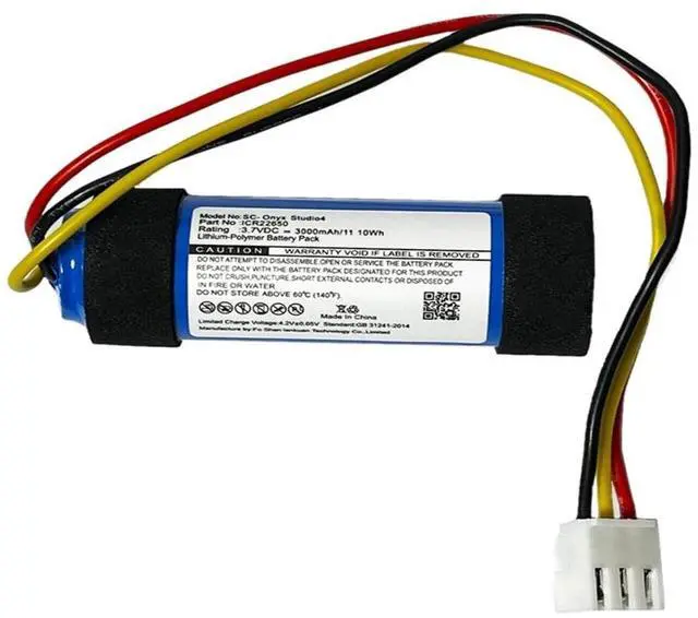 Alt view image 2 of 7 - 3000mAh ICR22650, 22650 Battery Replacement Compatible with Harman Kardon Onyx Studio 4 Wireless Bluetooth Speaker