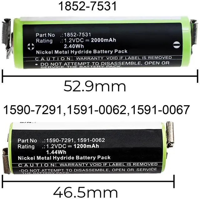 Alt view image 4 of 4 - 1590-7291, 1590-7292, 1591-0062, 1591-0067 Battery Replacement Compatible with Select Moser ChroMini 1591, ChroMini 1591B, ChroMini 1591Q, Ermila Bella 1590 Cordless Hair Trimmer