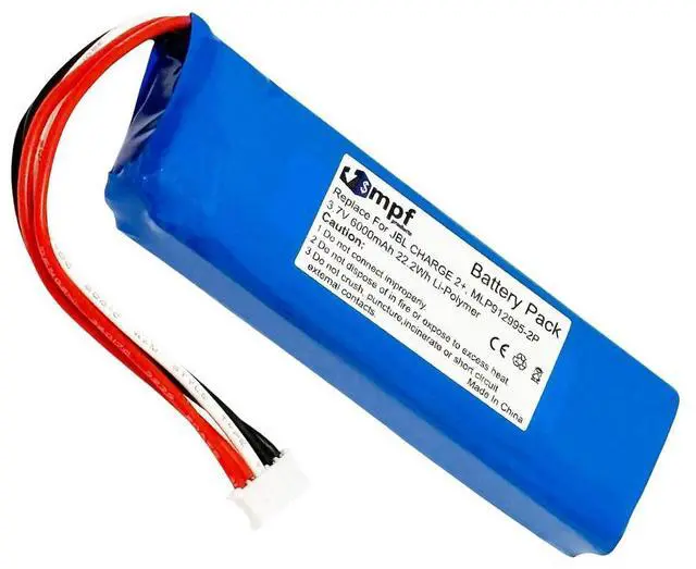 Alt view image 2 of 7 - 6000mAh MLP912995-2P Battery Replacement Compatible with JBL Charge 2+, Charge 2 Plus Portable Bluetooth Speaker with Installation Tools